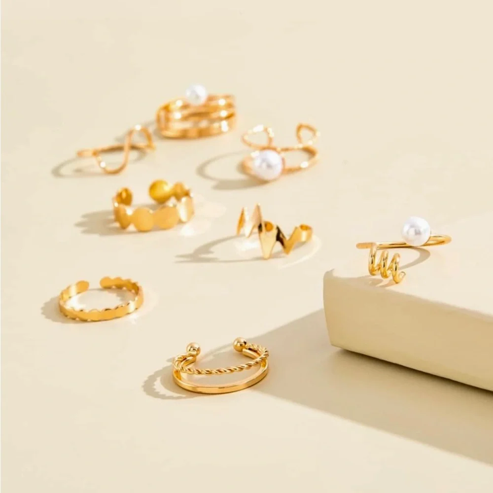 Ladies 8 piece  ring set. - Picture 3 of 5